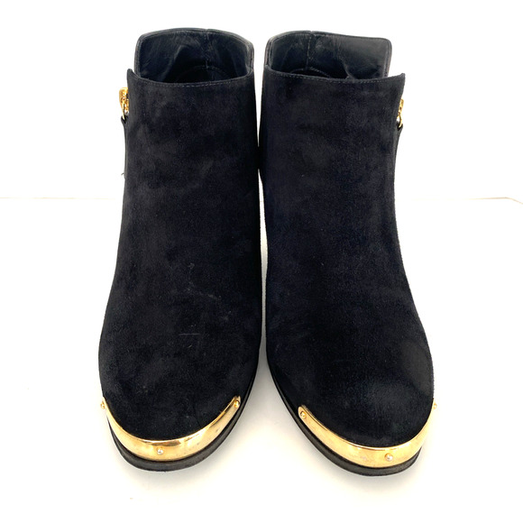 Giuseppe Zanotti Ankle Boot Black Suede Round Toe 3" Heel Side Zip 37.5 7.5 - Picture 5 of 9